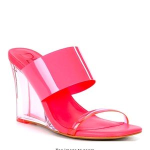Emmie Clear Vinyl Wedge Dress Sandals